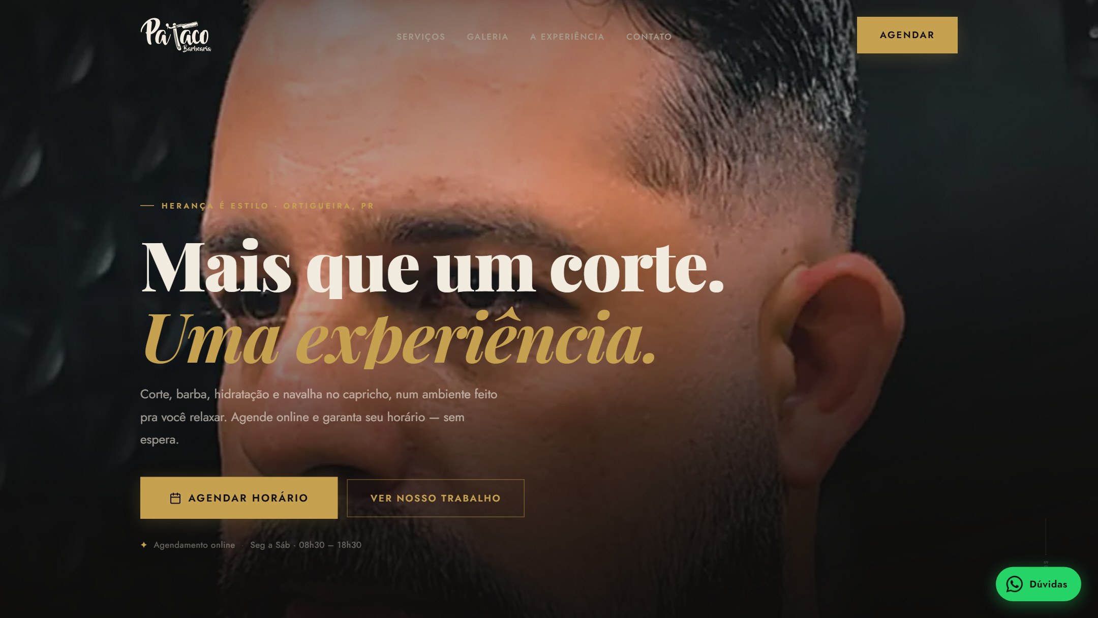 Site da Pa'Taco Barbearia